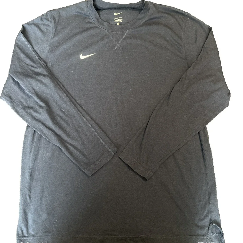 nike long sleeve shirt men's XL dri-fit uv coaches navy blue